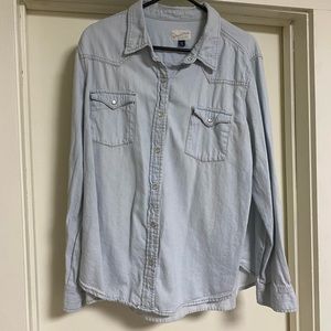 Denim pearl snap shirt